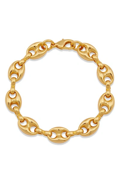 Shop Savvy Cie Jewels Puffy Mariner Link Bracelet In Yellow