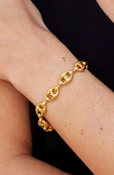 Savvy Cie Jewels Puffy Mariner Link Bracelet In Yellow
