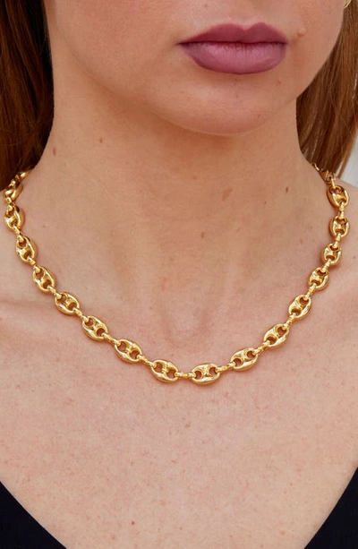 Savvy Cie Jewels Puffy Mariner Link Necklace In Yellow