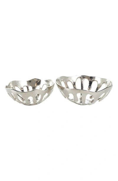 Shop Vivian Lune Home Set Of 2 Decorative Bowl In Silver