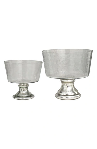 Shop Vivian Lune Home Set Of 2 Silver Glass Decorative Bowls