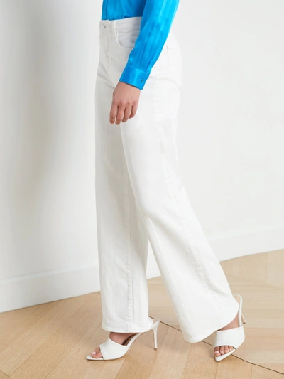 Shop L Agence Alicent Wide-leg Jean In Blanc