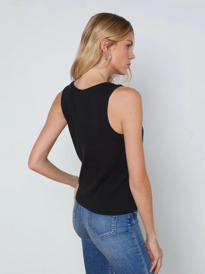 Shop L Agence Mikaela Cotton Tank In Black