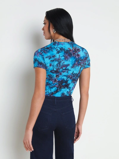 Shop L Agence Ressi Fitted Tee In Blue Multi Jungle Toile