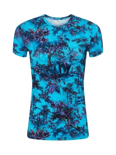 Shop L Agence Ressi Fitted Tee In Blue Multi Jungle Toile