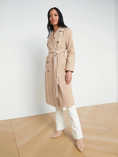 Shop L Agence Venus Trench Coat In Almond