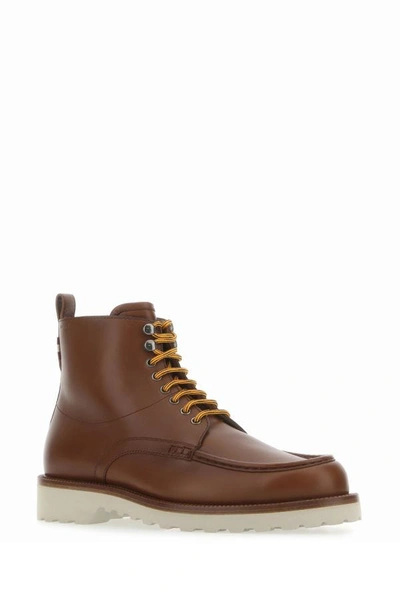 Shop Bally Man Brown Leather Nobilus Ankle Boots