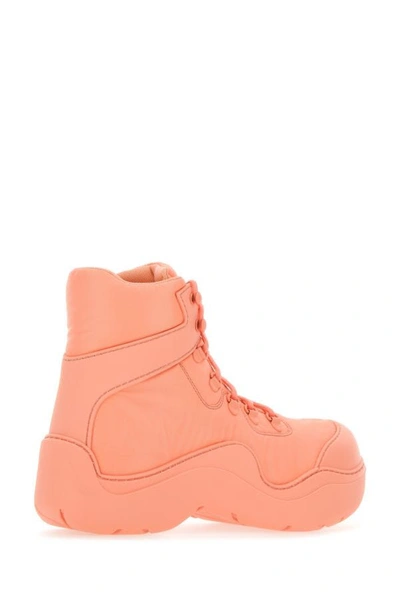 Shop Bottega Veneta Woman Salmon Nylon And Rubber Puddle Bomber Ankle Boots In Pink