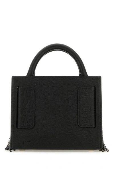Shop Boyy Woman Black Leather Bobby 18 Crystal Flapper Handbag