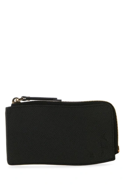 Boyy Leather Cardholder With Textured Grained Finish In Black