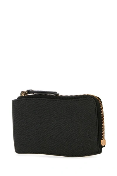 Boyy Leather Cardholder With Textured Grained Finish In Black