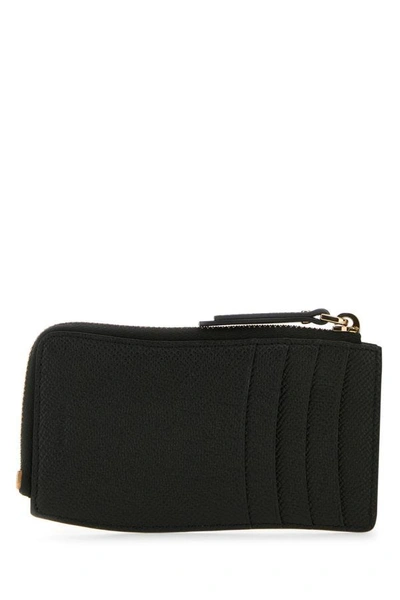 Boyy Leather Cardholder With Textured Grained Finish In Black