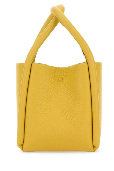 Shop Boyy Woman Mustard Leather Lotus 12 Handbag In Yellow