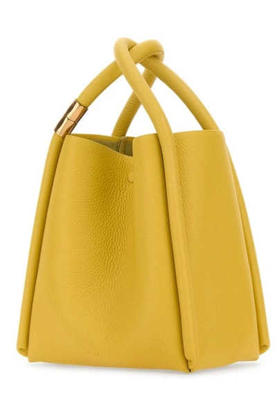 Shop Boyy Woman Mustard Leather Lotus 20 Handbag In Yellow