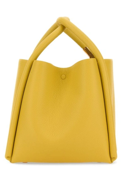 Shop Boyy Woman Mustard Leather Lotus 20 Handbag In Yellow
