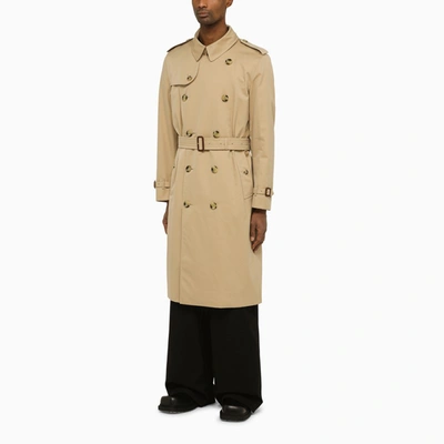Shop Burberry Trench Coat Double-breasted Kensington Men In Cream
