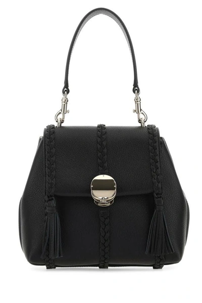Shop Chloé Chloe Woman Black Leather Small Penelope Handbag