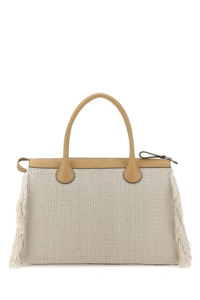 Shop Chloé Chloe Woman Two-tone Cotton Blend Oversize Edith Handbag In Multicolor