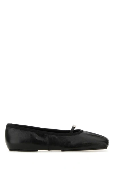 Shop Givenchy Woman Black Leather Ballerinas In Multicolor