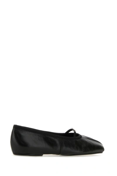 Shop Givenchy Woman Black Leather Ballerinas In Multicolor