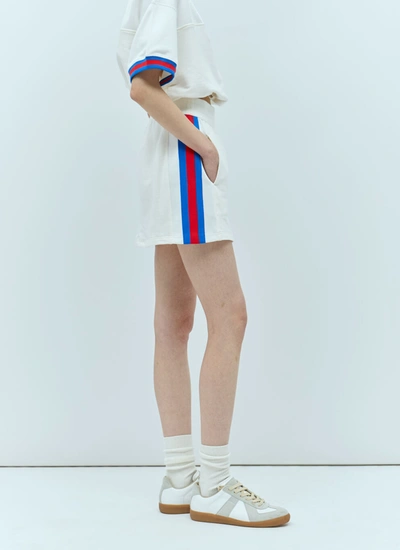 Shop Gucci Women Jersey Mini Skirt With Web Stripe In White