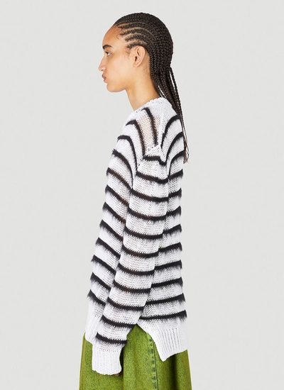 Shop Marni Women Lightweight Striped Knit Sweater In White