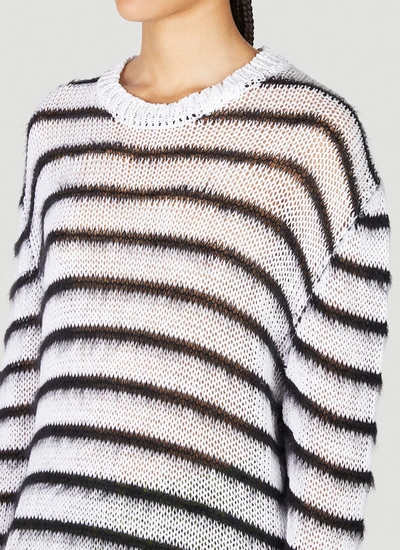 Shop Marni Women Lightweight Striped Knit Sweater In White