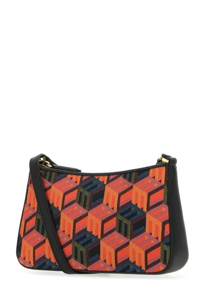Shop Mcm Woman Embroidered Fabric Rockstar Crossbody Bag In Multicolor