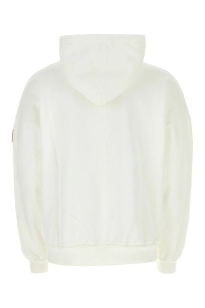 Shop Palm Angels Man White Cotton Oversize Sweatshirt