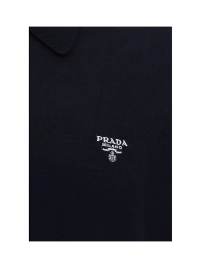 Shop Prada Men Polo Shirt In Blue