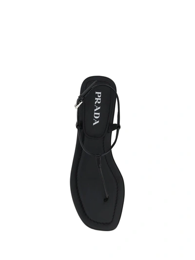 Shop Prada Women Thong Sandals In Black