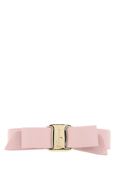 Shop Ferragamo Salvatore  Woman Pastel Pink Leather Bracelet
