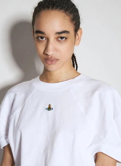 Shop Vivienne Westwood Women Cropped Football T-shirt In White