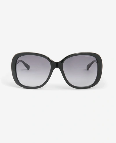 Shop Kenneth Cole Ultem Oversized Square Sunglasses In Black