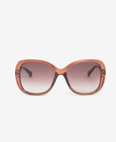 Shop Kenneth Cole Ultem Oversized Square Sunglasses In Brown