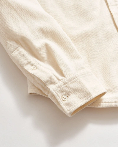 Billy Reid Long Sleeve Knit Yellowhammer Shirt In Tinted White