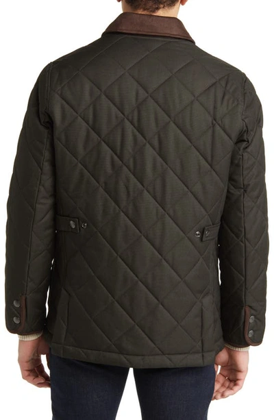 Shop Hart Schaffner Marx Erikson Water Resistant Quilted Riding Jacket In Olive