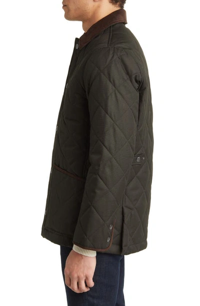 Shop Hart Schaffner Marx Erikson Water Resistant Quilted Riding Jacket In Olive