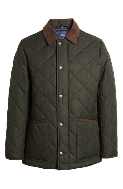 Shop Hart Schaffner Marx Erikson Water Resistant Quilted Riding Jacket In Olive