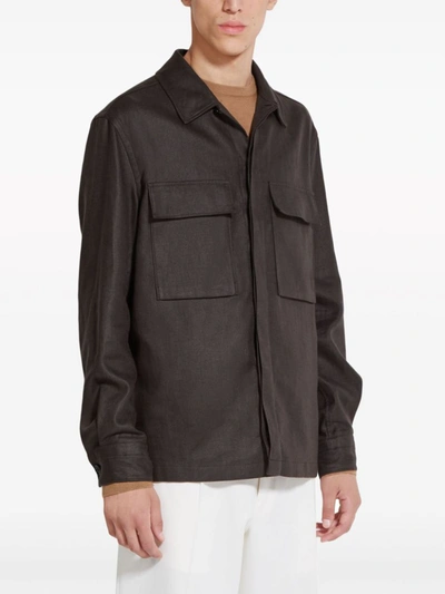 Shop Zegna Shirts In Brown