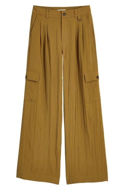 Shop Madewell Drapey Wide Leg Cargo Pants In Spiced Olive