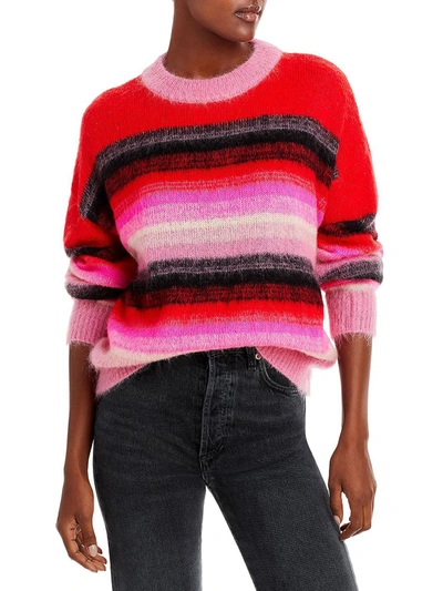 Shop Essentiel Antwerp Womens Striped Ribbed Trim Pullover Sweater In Multi