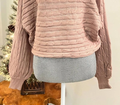 Miracle Braided Cable Knit Sweater In Mocha In Brown