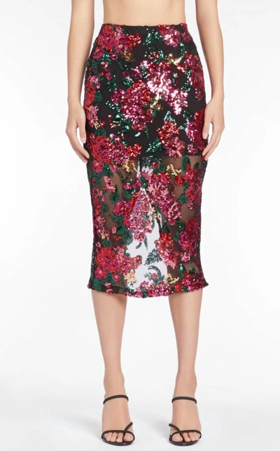 Shop Amanda Uprichard Kismet Skirt In Noir Dahlia In Multi