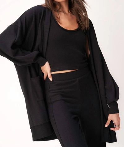 Shop Project Social T Just Relax Cozy Seamed Cardigan In Black
