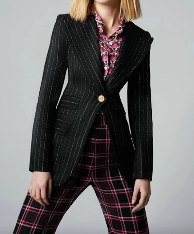 Shop Smythe Birkin Blazer In Black Pinstripe In Multi