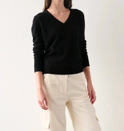 Shop White + Warren Cashmere Core V-neck Sweater In Black