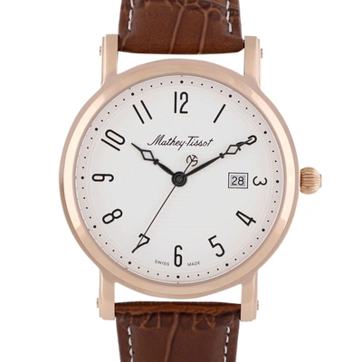 Shop Mathey-tissot Men's City White Dial Watch In Brown