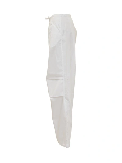 Darkpark Cotton Trousers With Drawstring And Wide Leg In White