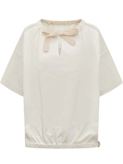Shop Jil Sander T-shirt With Bow In White